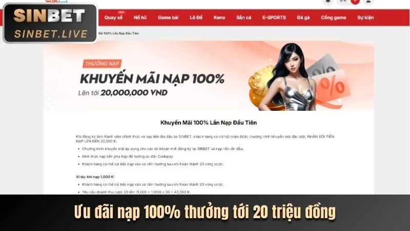 Thưởng nạp tiền 08win casino